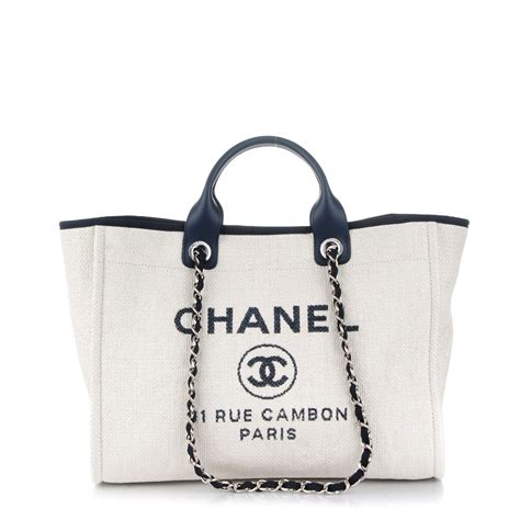 chanel deauville canvas tote handbag|chanel deauville tote size comparison.